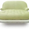 Casa Padrino Luxus Chaiselongue Hellgrün / Weiß / Grau 140 x 185 x H. 91 cm - Wohnzimmer Liegesessel - Recamiere - Wohnzimmer Möbel - Luxus Möbel - Luxus Kollektion