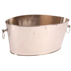 Casa Padrino Luxus Champagnerkühler Silber 45 x 21,5 x H. 21 cm - Große Sektwanne mit Ringgriffen