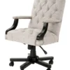 Casa Padrino Luxus Chef Büro Stuhl Creme / Braun Drehstuhl Schreibtisch Stuhl Chefsessel 56 x 66 x 96-103 cm