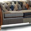 Casa Padrino Luxus Chesterfield 3er Sofa Bunt / Braun 213 cm