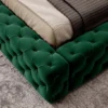 Casa Padrino Luxus Chesterfield Samt Doppelbett mit Matratze Grün - Verschiedene Größen