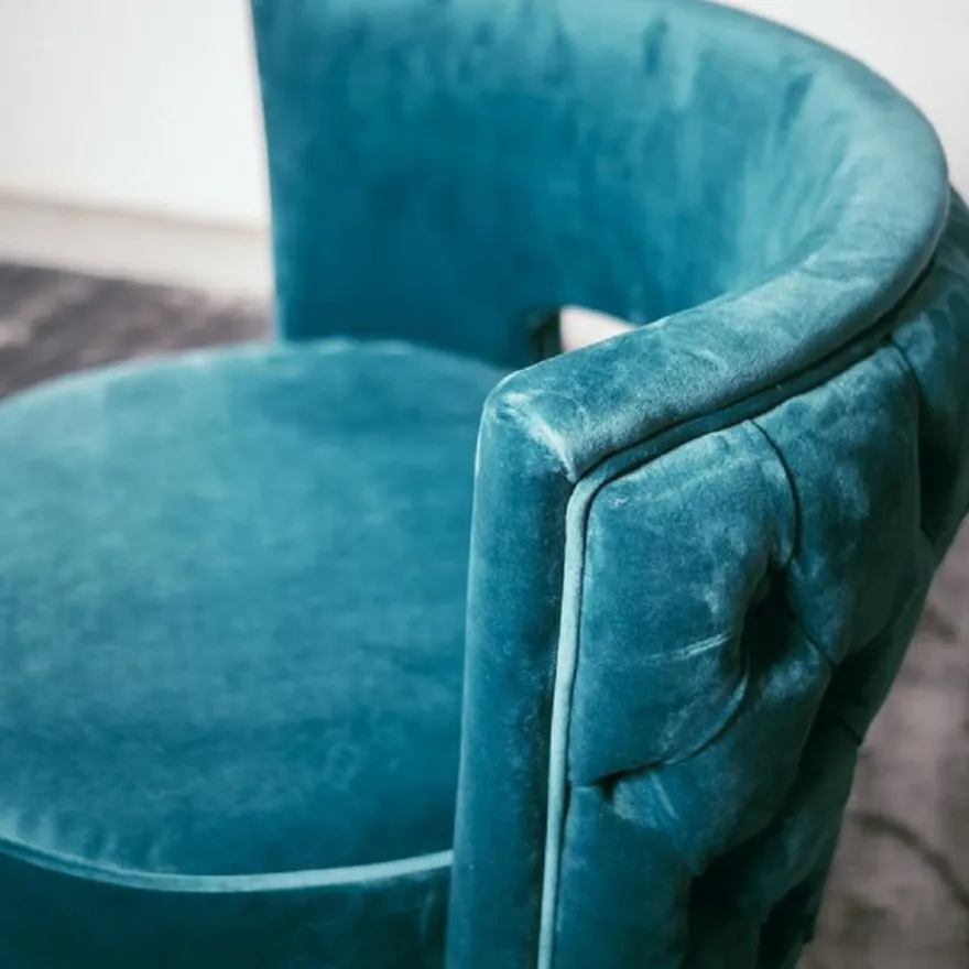 Casa Padrino Luxus Chesterfield Drehsessel Dunkelgrün 65 x 58 x H. 69 cm - Samt Sessel - Luxus Möbel