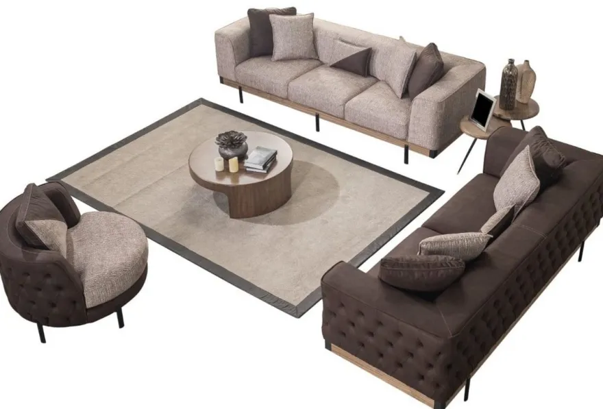 Casa Padrino Luxus Chesterfield Sessel Grau / Braun / Schwarz 100 x 96 x H. 75 cm - Wohnzimmer Sessel - Hotel Sessel - Wohnzimmer Möbel - Chesterfield Möbel - Luxus Möbel - Luxus Einrichtung