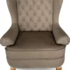 Casa Padrino Luxus Chesterfield Ohrensessel in Hellbraun, Maße 87 x 89 x H. 109 cm - Klassisches Wohnzimmermöbel