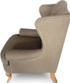 Casa Padrino Luxus Chesterfield Ohrensessel in Hellbraun, Maße 87 x 89 x H. 109 cm - Klassisches Wohnzimmermöbel