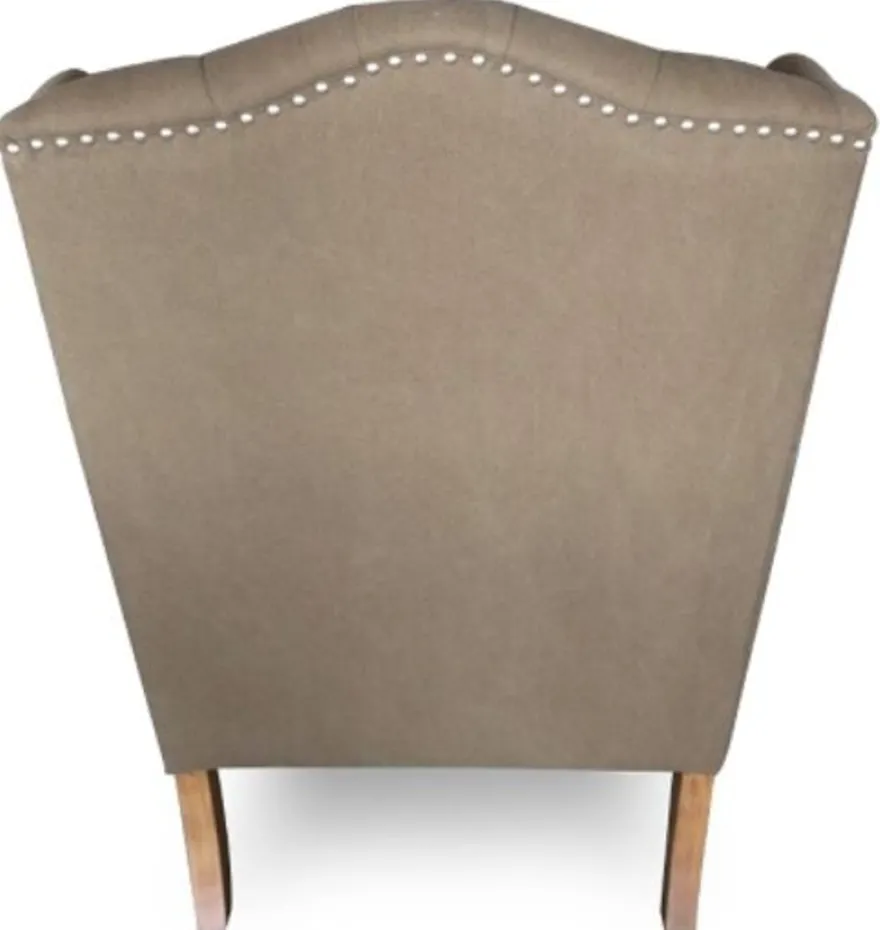 Casa Padrino Luxus Chesterfield Ohrensessel in Hellbraun, Maße 87 x 89 x H. 109 cm - Klassisches Wohnzimmermöbel