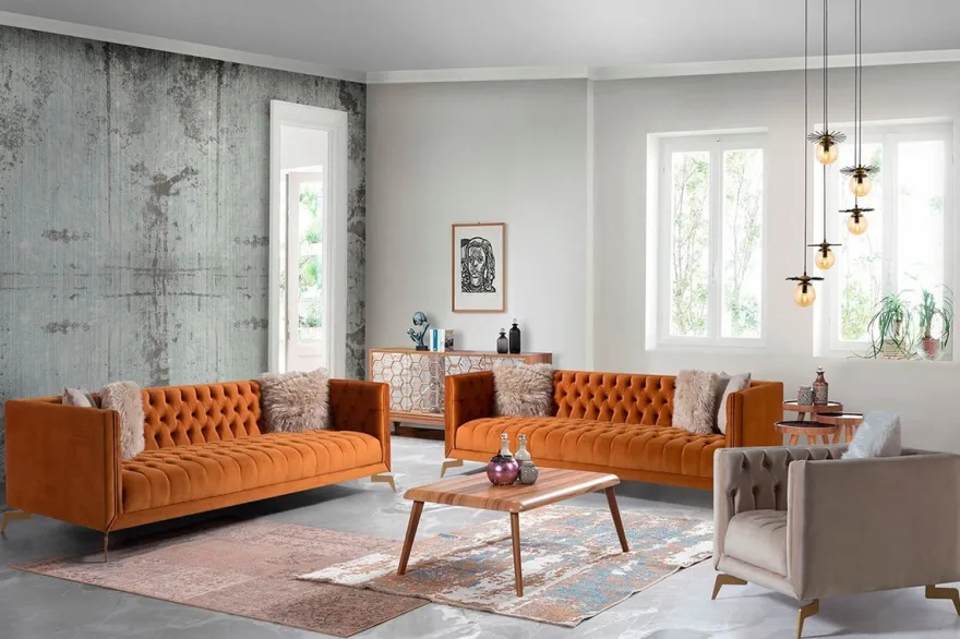 Casa Padrino Luxus Chesterfield Sessel Grau / Messingfarben 90 x 85 x H. 75 cm - Moderner Chesterfield Wohnzimmer Sessel - Luxus Chesterfield Wohnzimmer Möbel