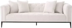 Casa Padrino Luxus Chesterfield Sofa mit 4 Kissen Weiß / Rotguss 231 x 97 x H. 75 cm - Wohnzimmer Sofa - Hotel Sofa - Wohnzimmer Möbel - Chesterfield Möbel - Luxus Möbel - Luxus Einrichtung