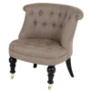 Casa Padrino Luxus Chesterfield Sessel im Vintage Stil, Camel Leinen, 58 x 53 x 71 cm