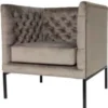 Casa Padrino Luxus Chesterfield Samt Sessel Grau / Schwarz 75 x 67 x H. 83 cm - Chesterfield Möbel