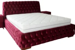 Casa Padrino Luxus Chesterfield Doppelbett Rosa / Braun - Verschiedene Größen - Modernes Bett mit Matratze - Chesterfield Schlafzimmer Möbel