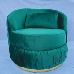 Casa Padrino Luxus Chesterfield Sessel Grün / Gold - Wohnzimmer Möbel