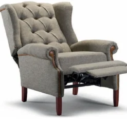 Casa Padrino Luxus Chesterfield Relax Sessel Grau / Braun - Wohnzimmer Möbel