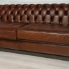 Casa Padrino Luxus Chesterfield Leder Sofa Vintage Dunkelbraun 240 x 100 x H. 80 cm - Echtleder Wohnzimmer Sofa - Wohnzimmer Möbel - Chesterfield Möbel - Luxus Möbel - Luxus Wohnzimmer Einrichtung