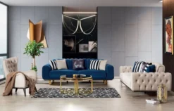 Casa Padrino Luxus Chesterfield Sofa Grau / Schwarz / Gold 240 x 100 x H. 85 cm - Modernes Wohnzimmer Sofa - Chesterfield Wohnzimmer Möbel