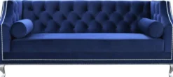 Casa Padrino Luxus Chesterfield Samt Sofa mit Kissen 172 x 84 x H. 76,5 cm - Verschiedene Farben - Chesterfield Wohnzimmer Möbel