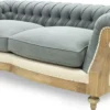 Casa Padrino Luxus Chesterfield Sofa Grau / Creme / Naturfarben 215 x 100 x H. 72 cm - Wohnzimmer Sofa - Hotel Sofa - Wohnzimmer Möbel - Chesterfield Möbel - Luxus Möbel - Luxus Einrichtung