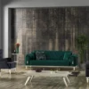 Casa Padrino Luxus Chesterfield Schlafsofa Grün / Weiß / Gold 230 x 95 x H. 83 cm - Wohnzimmer Sofa mit 3 Kissen - Luxus Wohnzimmer Möbel