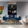 Casa Padrino Luxus Chesterfield Sessel Grau / Schwarz / Gold 80 x 80 x H. 100 cm - Moderner Wohnzimmer Sessel - Chesterfield Wohnzimmer Möbel