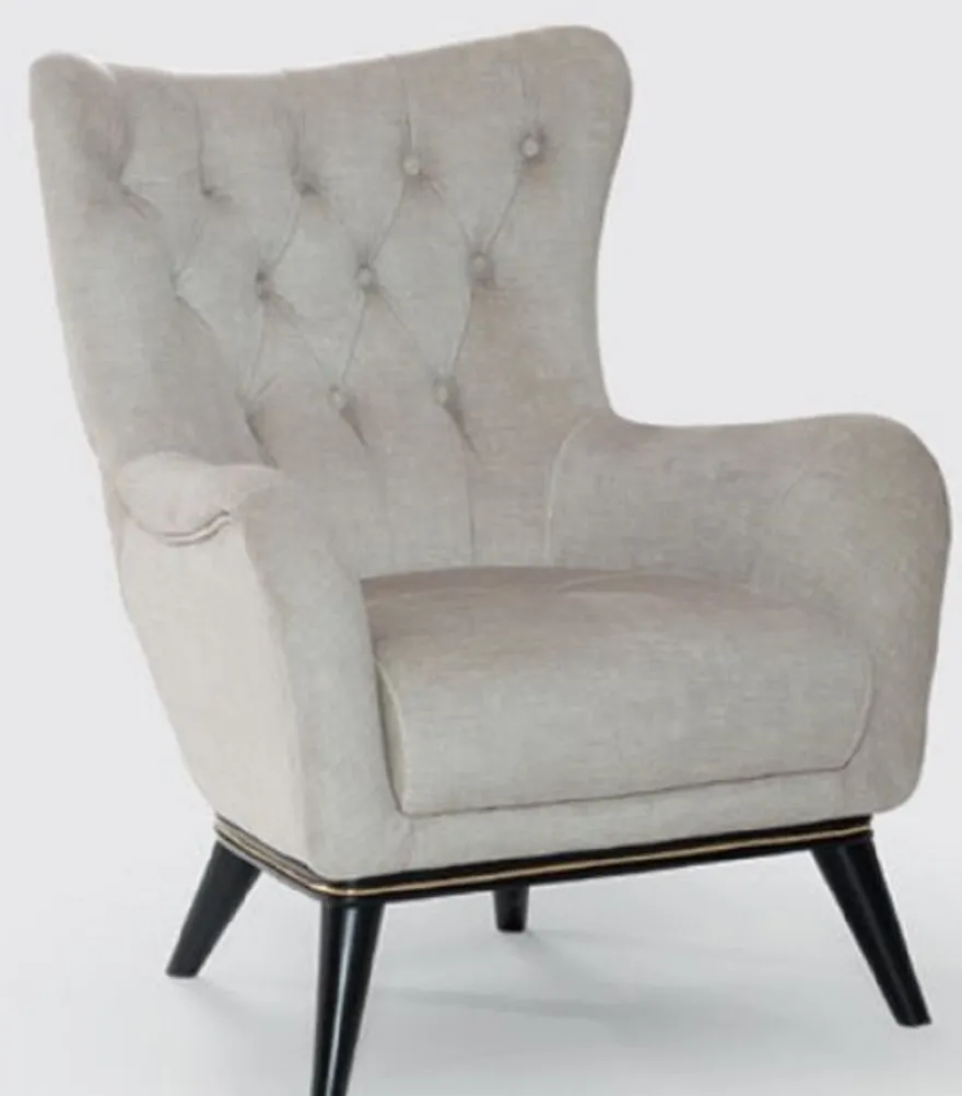 Casa Padrino Luxus Chesterfield Sessel Grau / Schwarz / Gold 80 x 80 x H. 100 cm - Moderner Wohnzimmer Sessel - Chesterfield Wohnzimmer Möbel