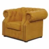 Casa Padrino Luxus Chesterfield Samt Sessel Ocker / Dunkelbraun - Chesterfield Möbel