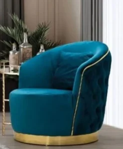 Casa Padrino Luxus Chesterfield Sessel Türkis / Gold 90 x 95 x H. 75 cm - Moderner Wohnzimmer Sessel - Chesterfield Wohnzimmer Möbel