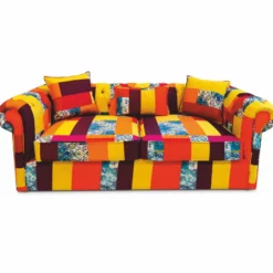 Casa Padrino Luxus Chesterfield Sofa mit Kissen Bunt 210 cm - Wohnzimmer Sofa - Wohnzimmer Möbel - Chesterfield Möbel