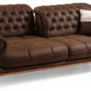 Casa Padrino Luxus Chesterfield Wohnzimmer Sofa mit verstellbaren Rückenlehnen Dunkelbraun / Braun - Chesterfield Wohnzimmer Möbel - Luxus Wohnzimmer Möbel - Luxus Möbel - Luxus Einrichtung