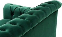 Casa Padrino Luxus Chesterfield Wohnzimmer Sofa Grün / Braun / Gold 230 x 90 x H. 81,5 cm - Luxus Qualität