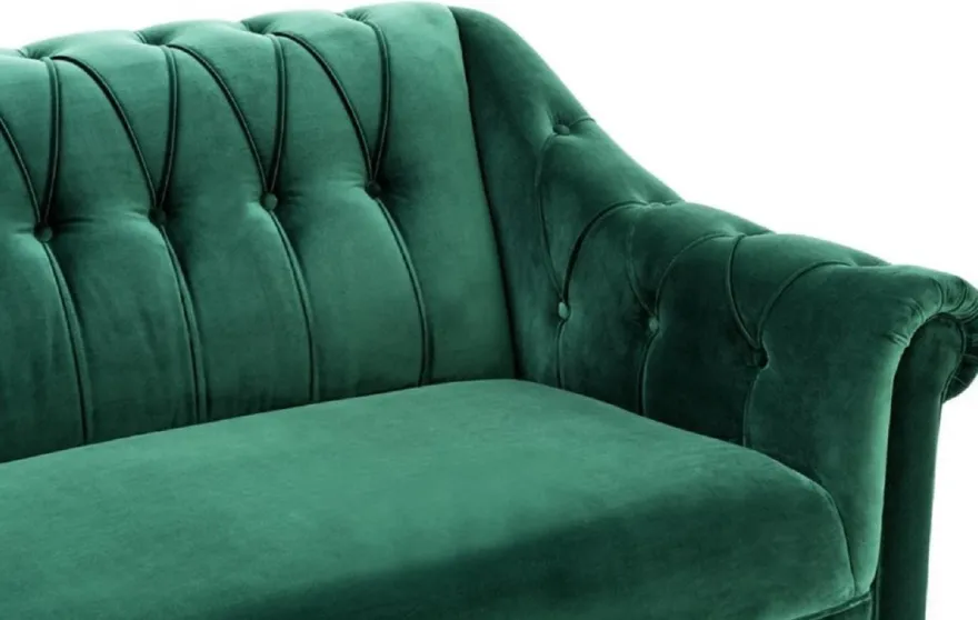 Casa Padrino Luxus Chesterfield Wohnzimmer Sofa Grün / Braun / Gold 230 x 90 x H. 81,5 cm - Luxus Qualität