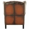 Casa Padrino Luxus Chesterfield Leder Ohrensessel Vintage Braun / Schwarz H. 105 cm