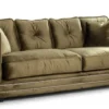 Casa Padrino Luxus Chesterfield Sessel Hamilton 110 x 105 x H. 90 cm - Eleganter Wohnzimmer Sessel mit Echtleder - Chesterfield Wohnzimmer Möbel