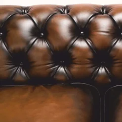 Casa Padrino Luxus Chesterfield Echtleder Sofa Vintage Braun / Dunkelbraun 240 cm