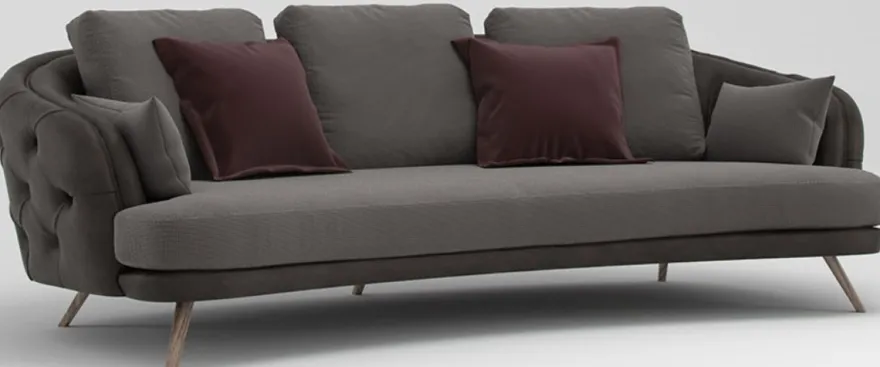 Casa Padrino Luxus Chesterfield 3-Sitzer Sofa Grau / Braun 240 x 95 x H. 85 cm - Wohnzimmer Sofa - Wohnzimmer Möbel