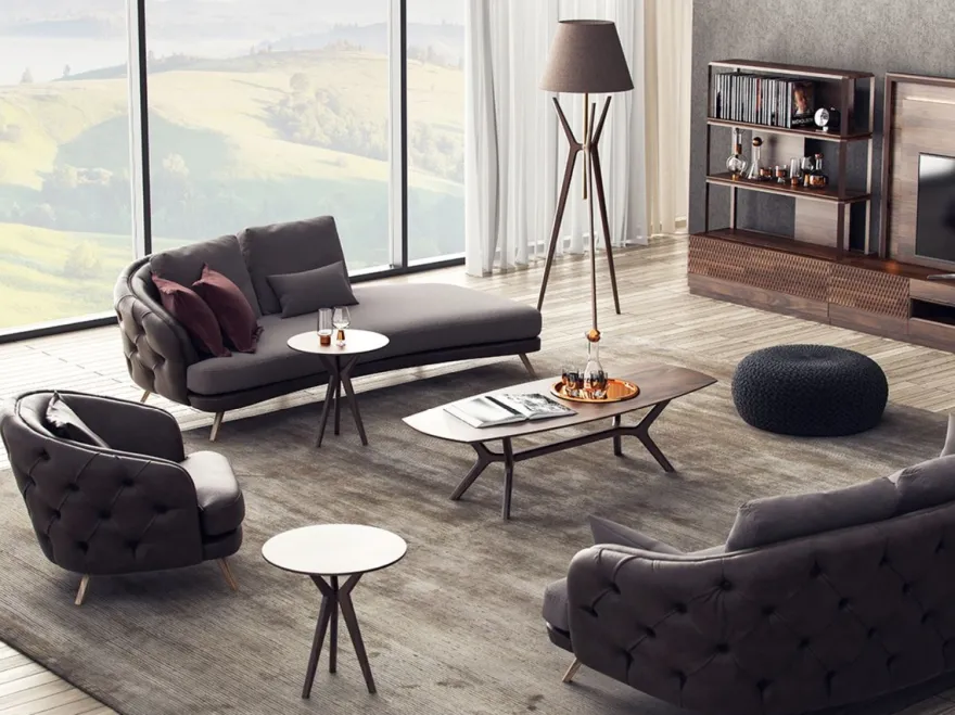 Casa Padrino Luxus Chesterfield 3-Sitzer Sofa Grau / Braun 240 x 95 x H. 85 cm - Wohnzimmer Sofa - Wohnzimmer Möbel