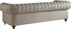 Casa Padrino Luxus Chesterfield Sofa Grau / Braun 240 x 100 x H. 78 cm - Edles Wohnzimmer Sofa - Chesterfield Möbel
