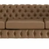 Casa Padrino Luxus Chesterfield Leder Sofa Braun / Schwarz 269 x 91 x H. 62 cm - Wohnzimmer Sofa - Chesterfield Wohnzimmer Möbel