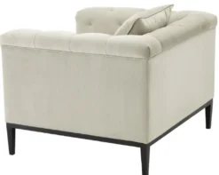 Casa Padrino Luxus Chesterfield Sessel mit Kissen Hellgrau / Rotguss 103 x 97 x H. 75 cm - Chesterfield Wohnzimmer Möbel