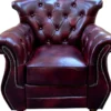 Casa Padrino Luxus Chesterfield Echtleder Wohnzimmer Set Bordeauxrot / Braun / Silber - 2 Leder Sofas & 2 Leder Sessel - Chesterfield Möbel - Wohnzimmer Möbel