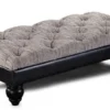Casa Padrino Luxus Chesterfield Sitzbank Buxton Buttoned 125 x 70 x H. 30 cm - Elegante Wohnzimmer Sitzbank mit Echtleder - Chesterfield Wohnzimmer Möbel