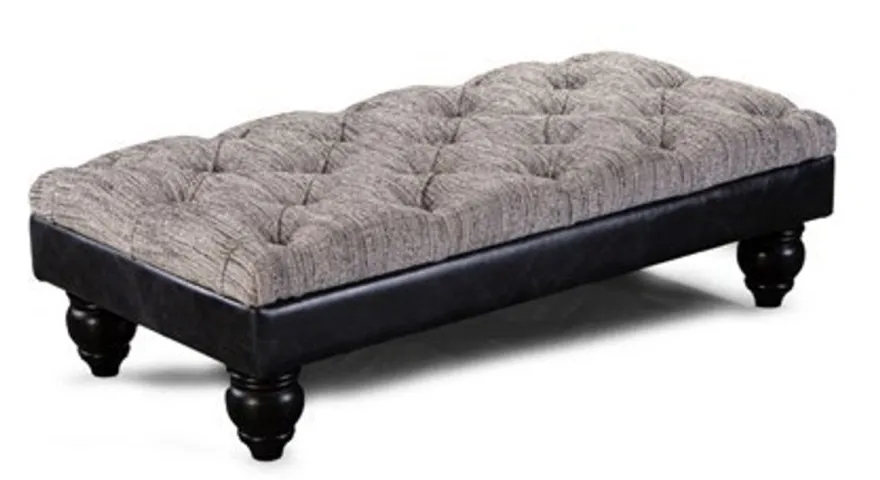 Casa Padrino Luxus Chesterfield Sitzbank Buxton Buttoned 125 x 70 x H. 30 cm - Elegante Wohnzimmer Sitzbank mit Echtleder - Chesterfield Wohnzimmer Möbel