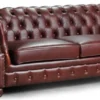 Casa Padrino Luxus Chesterfield Leder 3er Sofa Dunkelbraun 217 x 93 x H. 77 cm - Echtleder Wohnzimmer Sofa - Chesterfield Wohnzimmer Möbel