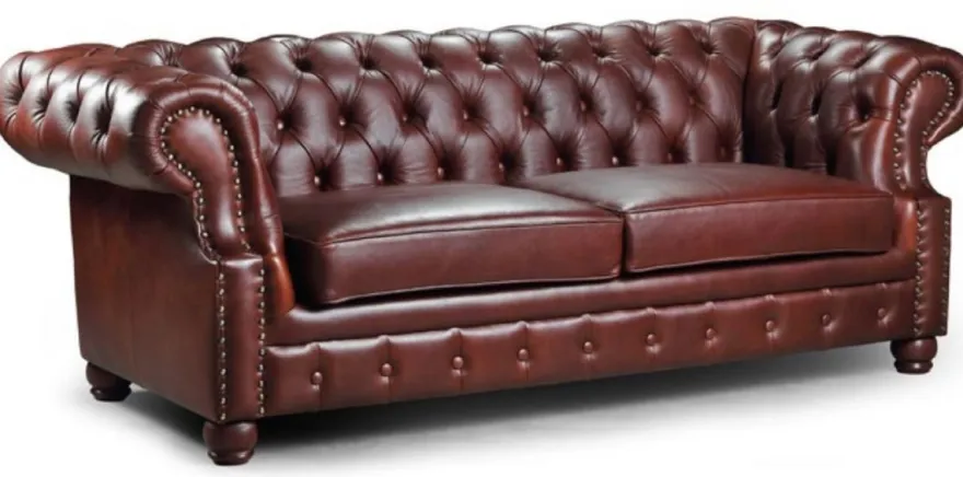 Casa Padrino Luxus Chesterfield Leder 3er Sofa Dunkelbraun 217 x 93 x H. 77 cm - Echtleder Wohnzimmer Sofa - Chesterfield Wohnzimmer Möbel