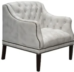 Casa Padrino Luxus Chesterfield Sessel aus Echtleder in Weiß mit schwarzen Füßen 80 x 84 x H. 79 cm