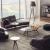 Casa Padrino Luxus Chesterfield Wohnzimmer Sessel Grau / Braun 93 x 90 x H. 75 cm - Wohnzimmer Möbel