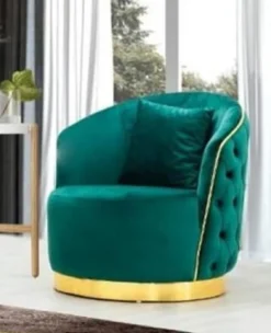 Casa Padrino Luxus Chesterfield Sessel Grün / Gold 90 x 95 x H. 75 cm - Moderner Wohnzimmer Sessel - Chesterfield Wohnzimmer Möbel