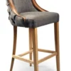 Casa Padrino Luxus Chesterfield Barhocker Duke Barstool Viscount 65 x 62 x H. 100 cm - Eleganter Wohnzimmer Barhocker mit Echtleder - Chesterfield Wohnzimmer Möbel