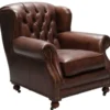 Casa Padrino Luxus Chesterfield Sessel aus Echtleder in Dunkelbraun 92 x 97 x H. 89 cm
