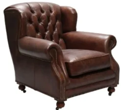Casa Padrino Luxus Chesterfield Sessel aus Echtleder in Dunkelbraun 92 x 97 x H. 89 cm
