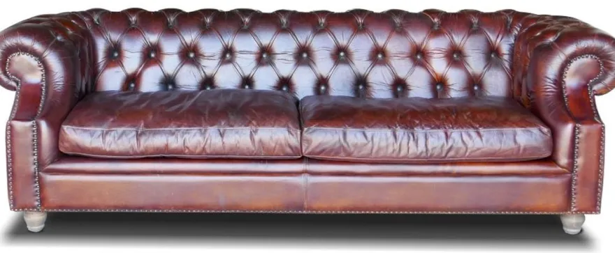 Casa Padrino Luxus Chesterfield Leder Sofa 240 x 100 x H. 80 cm - Verschiedene Farben - Echtleder Wohnzimmer Sofa - Chesterfield Wohnzimmer Möbel